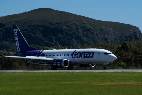 Bazza arrives at Sunshine Coast Airport